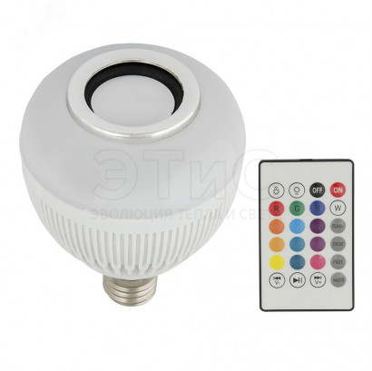Светильник светодиодный ULI-Q340 8Вт/RGB/E27 IP20 Диско с динамиком и Bluetooth 220В белый